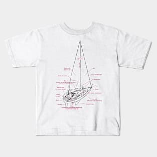 Sailboat Anatomy Kids T-Shirt